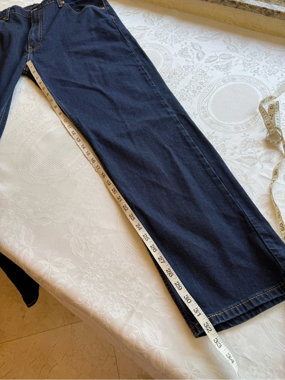 Levi’s Classic Denim 505 Men's Size W40/L32 Dark Blue Straight-Leg Jeans Pants